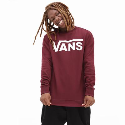 Men's Vans Classic Crew II Sweatshirts Red | USA39164