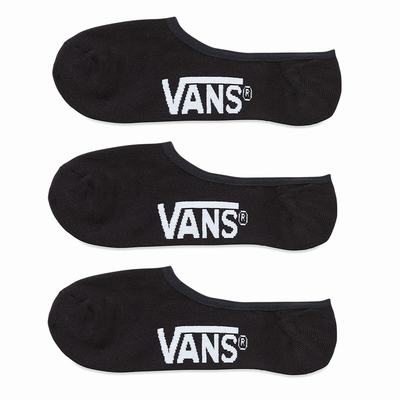 Men's Vans Classic Super No Show (3 Pair PK) Socks Black | USA40398