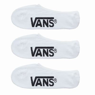 Men's Vans Classic Super No Show (3 Pair PK) Socks White | USA51978