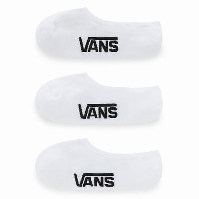 Men's Vans Classic Super No Show (3 pairs) Socks White | USA27385