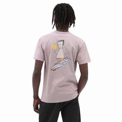 Men's Vans Coasting In T Shirts Pink | USA98206