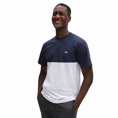 Men's Vans Colorblock T Shirts Navy | USA34571