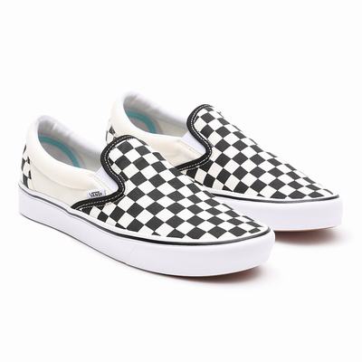 Men's Vans Comfycush Slip On Shoes Black / White | USA08914