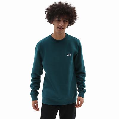 Men's Vans Core Basic Crew Fleece Sweatshirts Blue | USA69814