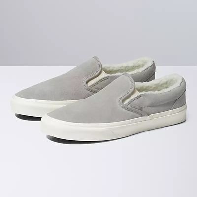 Men's Vans Cozy Hug Classic Slip On Shoes Grey | USA24071