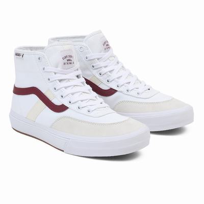 Men's Vans Crockett High High Top Shoes White / Beige | USA35718