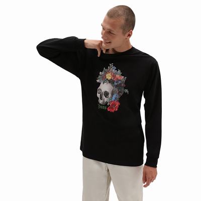 Men's Vans Death Blooms T Shirts Black | USA58637