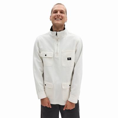 Men's Vans Drill Chore Anorak Jackets White | USA92615