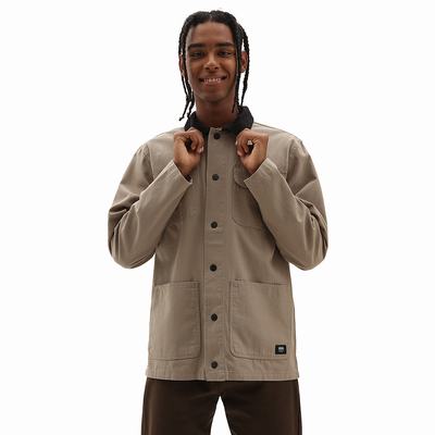 Men's Vans Drill Chore Coats Brown / Beige | USA24768