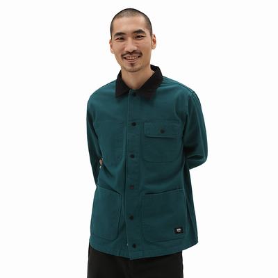 Men's Vans Drill Chore Jackets Blue | USA36451