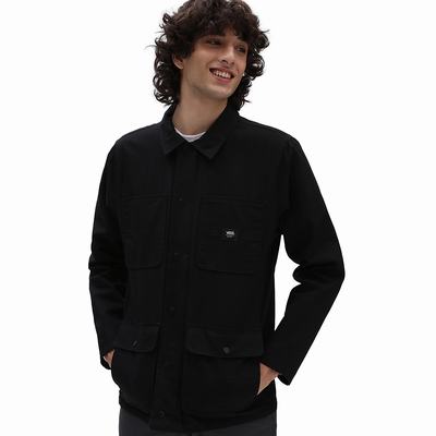 Men's Vans Drill Chore Lined Coats Black | USA37128