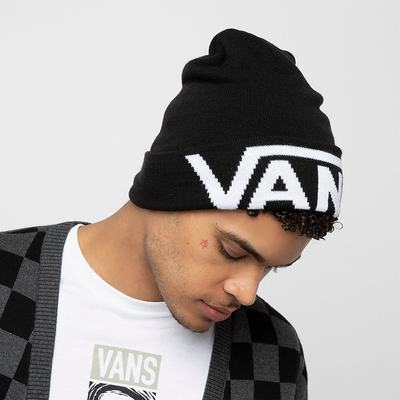 Men's Vans Drop V Tall Cuff Beanie Black | USA79048