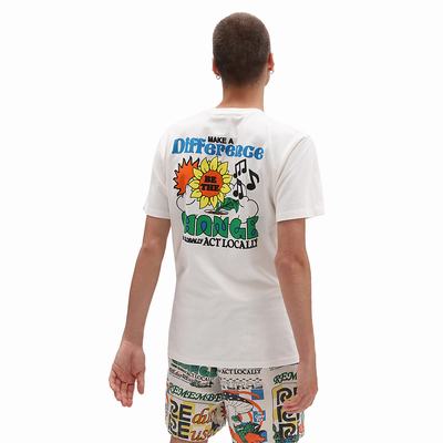 Men's Vans Eco Positivity T Shirts White | USA40583