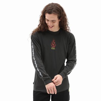 Men's Vans Elijah Berle Vintage Long Sleeve T Shirts Black | USA76510