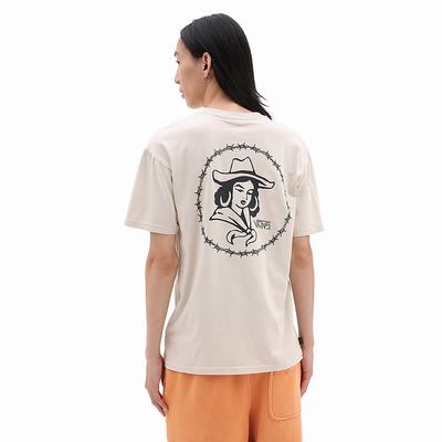 Men's Vans Elijah Berle Vintage T Shirts Beige | USA54917