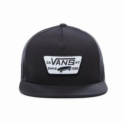 Men's Vans Full Patch Snapback Hats Black | USA20768