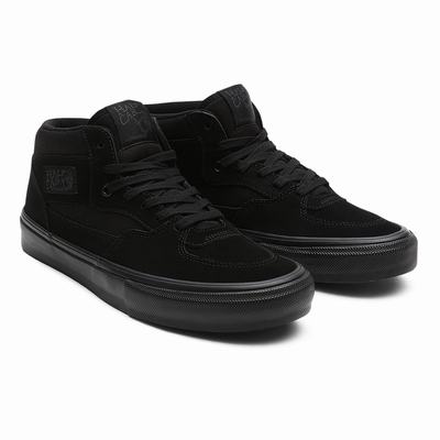 Men's Vans Half Cab Skate Shoes Black | USA73415