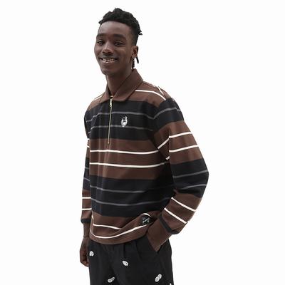 Men's Vans High Hat Fleece Sweatshirts Brown | USA70643