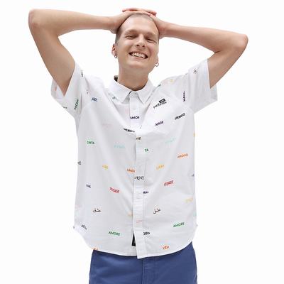 Men's Vans Houser Shirts Multicolor / White | USA58273