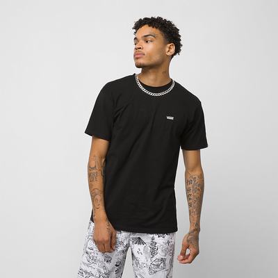 Men's Vans Left Chest Logo T Shirts Black / White | USA72138