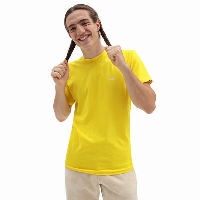 Men's Vans Left Chest Logo T Shirts Yellow | USA70318