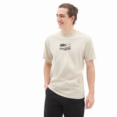 Men's Vans Life T Shirts Beige | USA42850