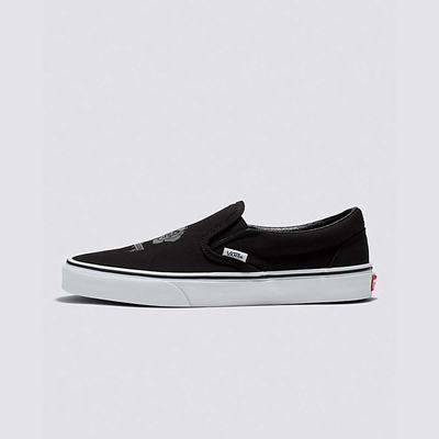 Men's Vans Love You To Death Classic Slip-On Sneakers Black / White | USA80974