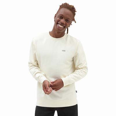 Men's Vans MN BASIC CREW FLEECE ANTIQUE WHITE Sweatshirts White | USA03761