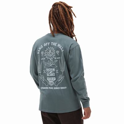 Men's Vans Making Peace Vintage Long Sleeve T Shirts Grey | USA24658