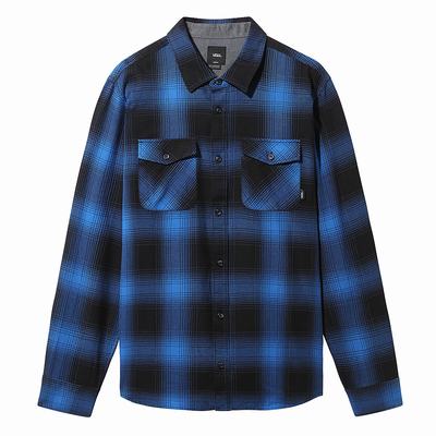 Men's Vans Monterey Long Sleeve Buttondown Shirts Black | USA31062