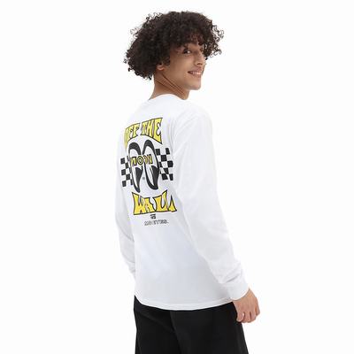 Men's Vans Mooneyes Long Sleeve T Shirts White | USA04821