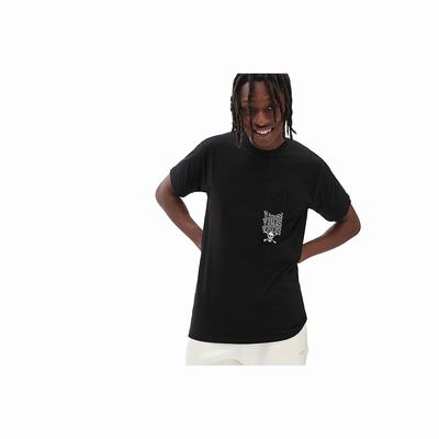 Men's Vans New Varsity Pocket T Shirts Black | USA60354