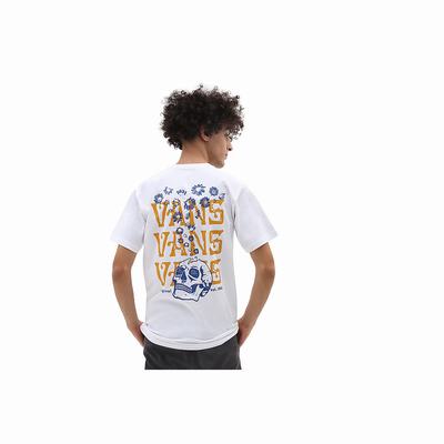 Men's Vans OG Skull Trip T Shirts White | USA58639