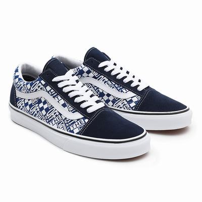 Men's Vans Off The Wall Old Skool Sneakers Blue / Navy | USA65314