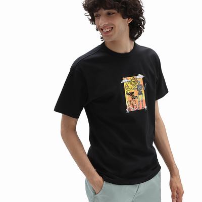 Men's Vans Off The Wall Skate Classic T Shirts Black | USA09854