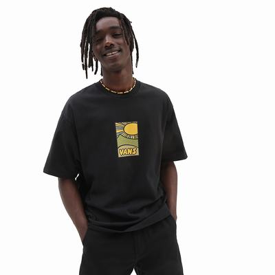 Men's Vans Off The Wall Skate Classic T Shirts Black | USA64912