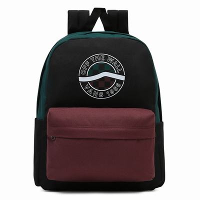 Men's Vans Old Skool H2O Backpacks Black / Green | USA18379