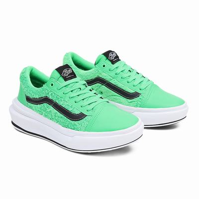 Men's Vans Old Skool Overt CC Low Top Shoes Green | USA74289