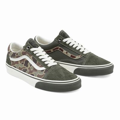 Men's Vans Old Skool Sneakers Green / White | USA39751