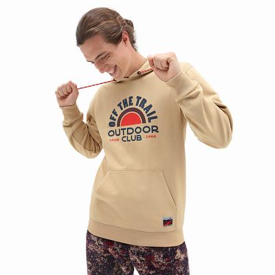 Men's Vans Outdoor Club Hoodie Beige | USA68542