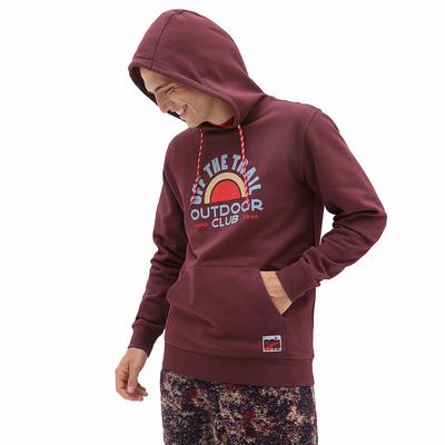 Men's Vans Outdoor Club Hoodie Red | USA96530