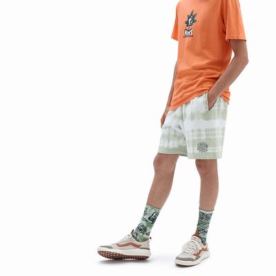 Men's Vans Peace Of Mind Loose Fleece Shorts Green | USA34781