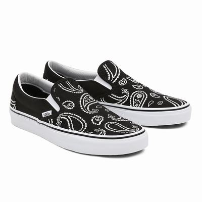 Men's Vans Peace Paisley Classic Slip On Shoes Black | USA57294