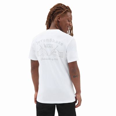 Men's Vans Pen Pocket Lns T Shirts White | USA43095