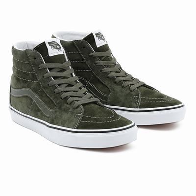 Men's Vans Pig Suede Sk8-Hi Sneakers Green | USA64391