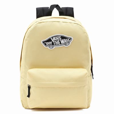 Men's Vans Realm Backpacks Yellow | USA57306