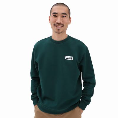 Men's Vans Relaxed Fit Crew Sweatshirts Green | USA81965