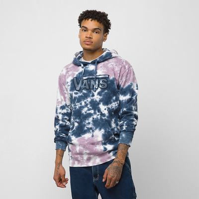 Men's Vans Reverse Applique Hoodie Blue / White | USA41695