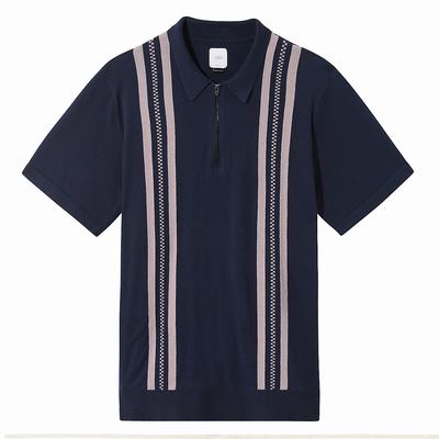 Men's Vans Ridgeway Polo Shirts Blue | USA73128