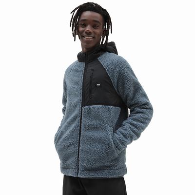 Men's Vans Sherpa Hoodie Blue / Black | USA87064